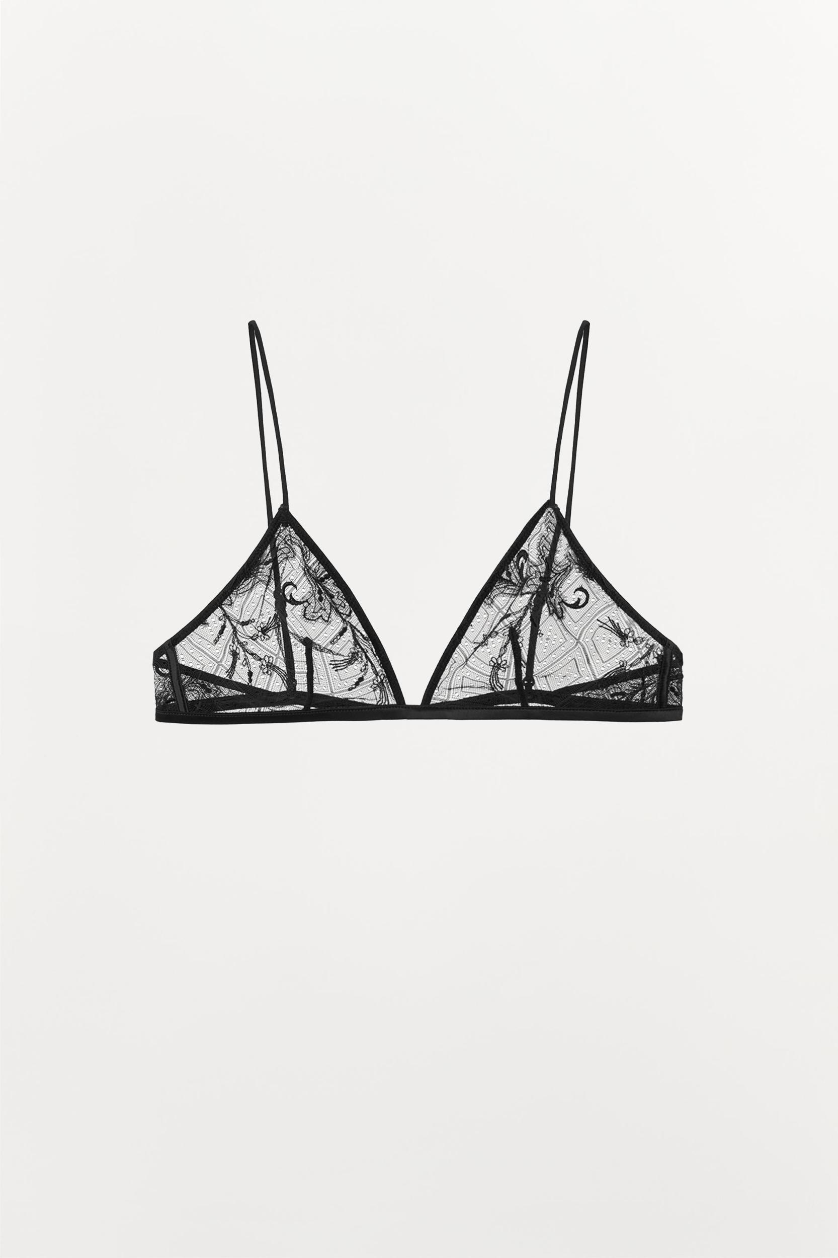 EMBROIDERED LACE TRIANGLE BRALETTE Product Image