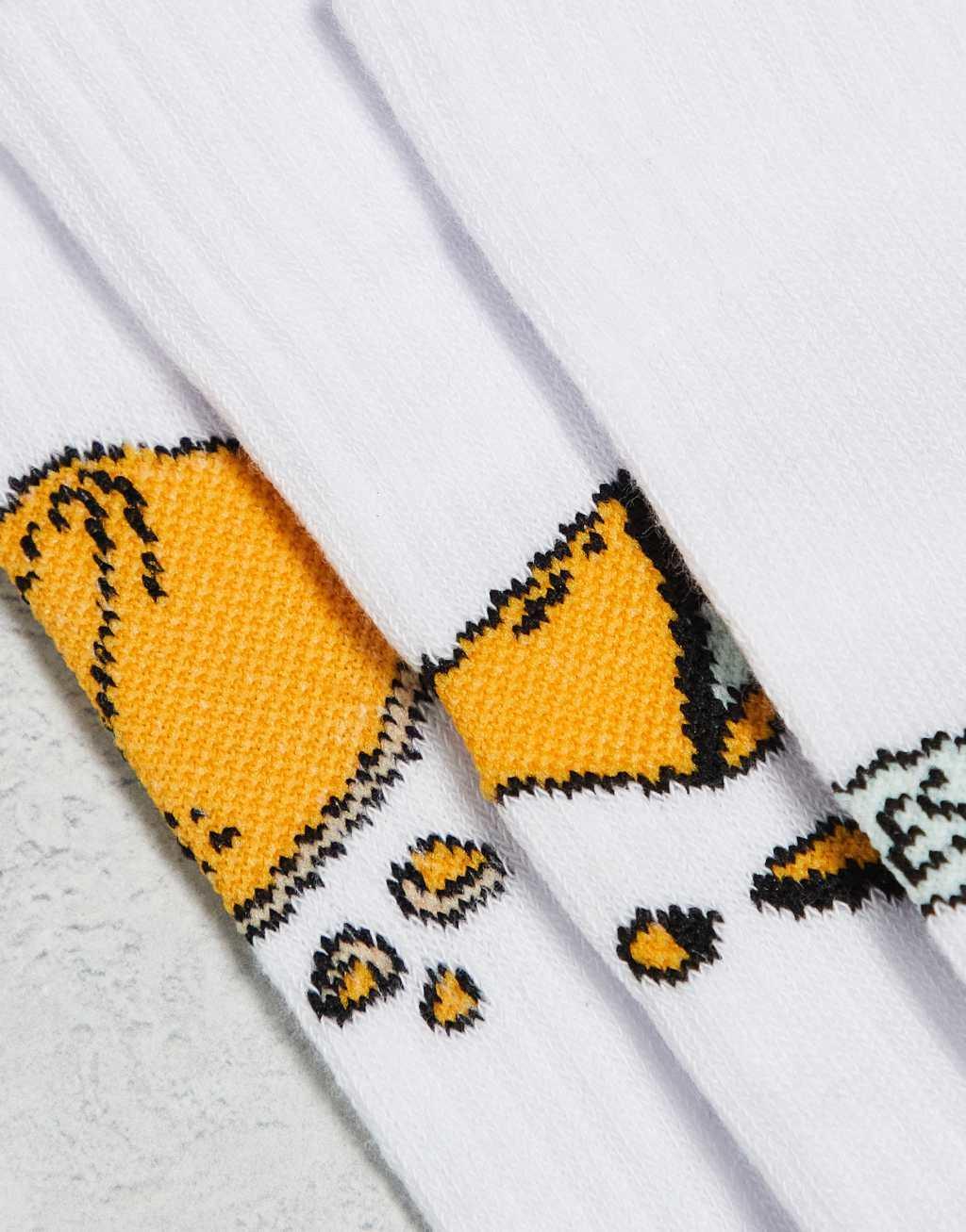 ASOS DESIGN 3 pack fortune cookie socks in white Product Image