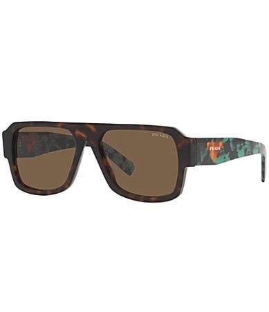 Prada Mens PR 22YS Tortoise 56mm Pilot Sunglasses Product Image