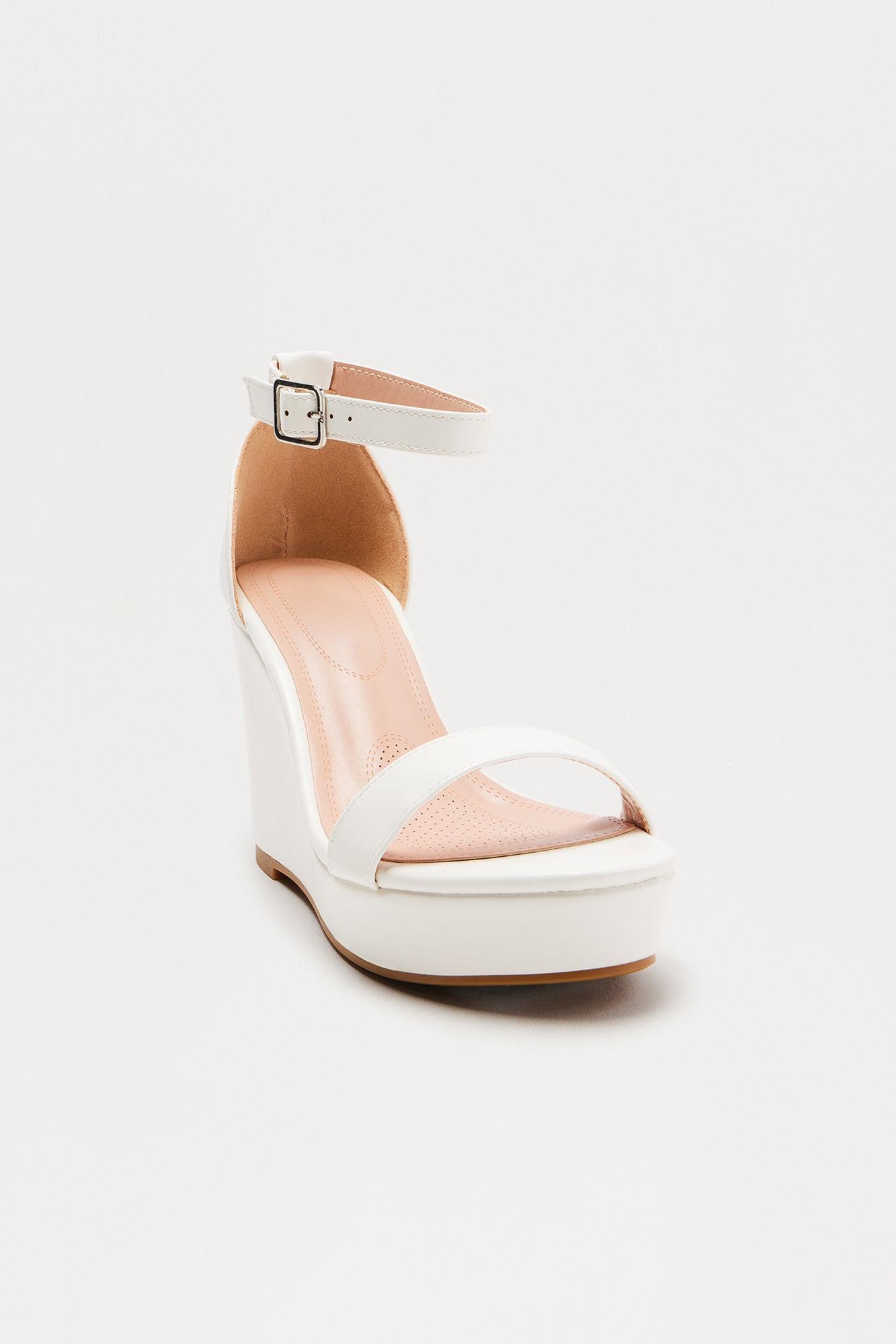 Violeta Platform Wedges - White Product Image