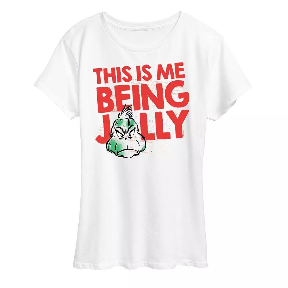 Women's Dr. Seuss The Grinch Being Jolly Graphic Tee, Girl's,  Product Image