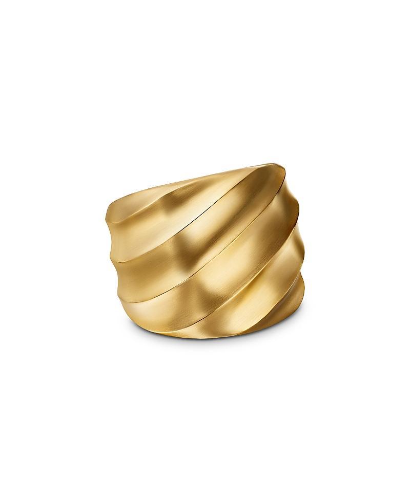 Womens Cable Edge Saddle Ring In 18K Yellow Gold Product Image