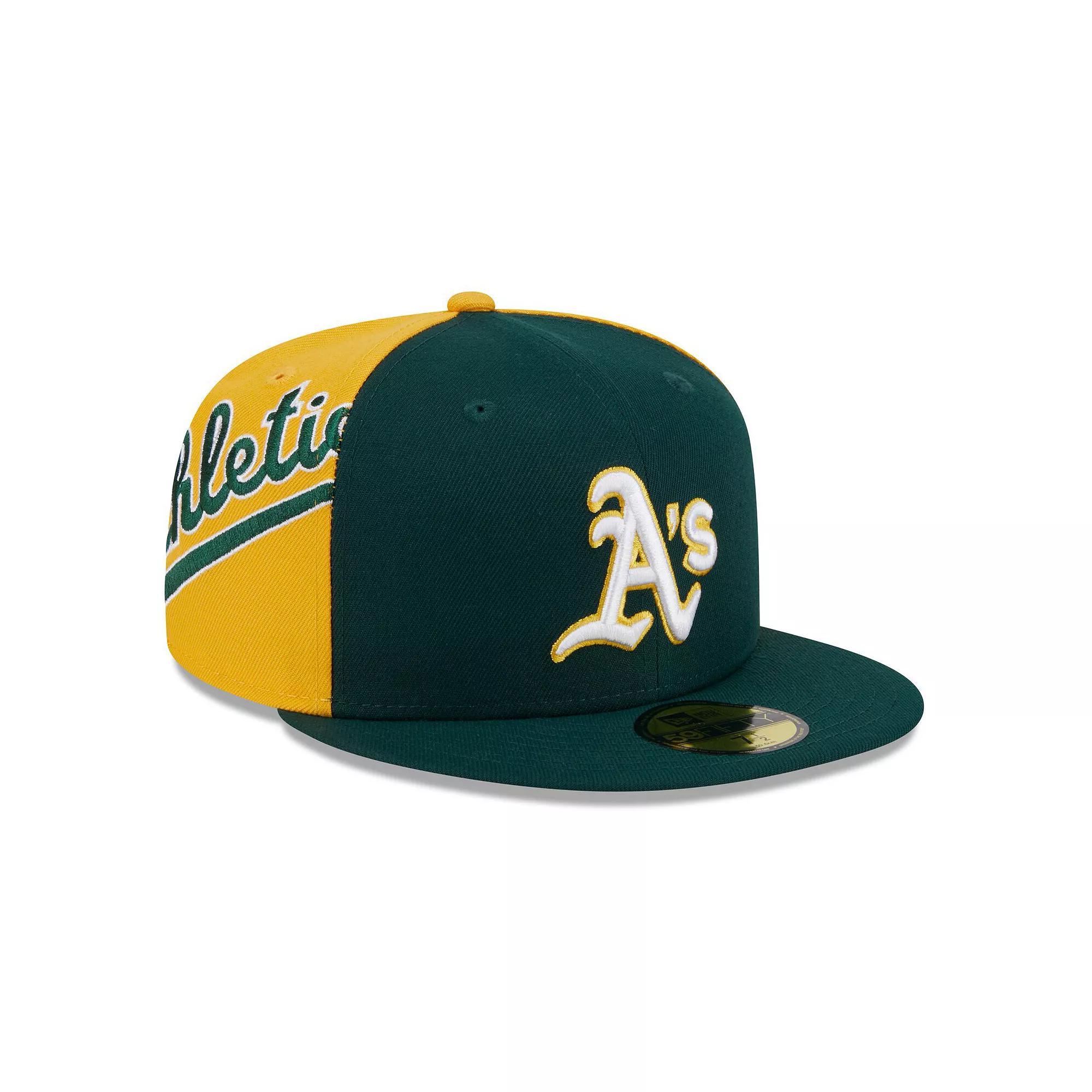 Men's New Era Green/Gold Oakland Athletics Gameday Sideswipe 59FIFTY Fitted Hat, Size: 7 1/4 Product Image