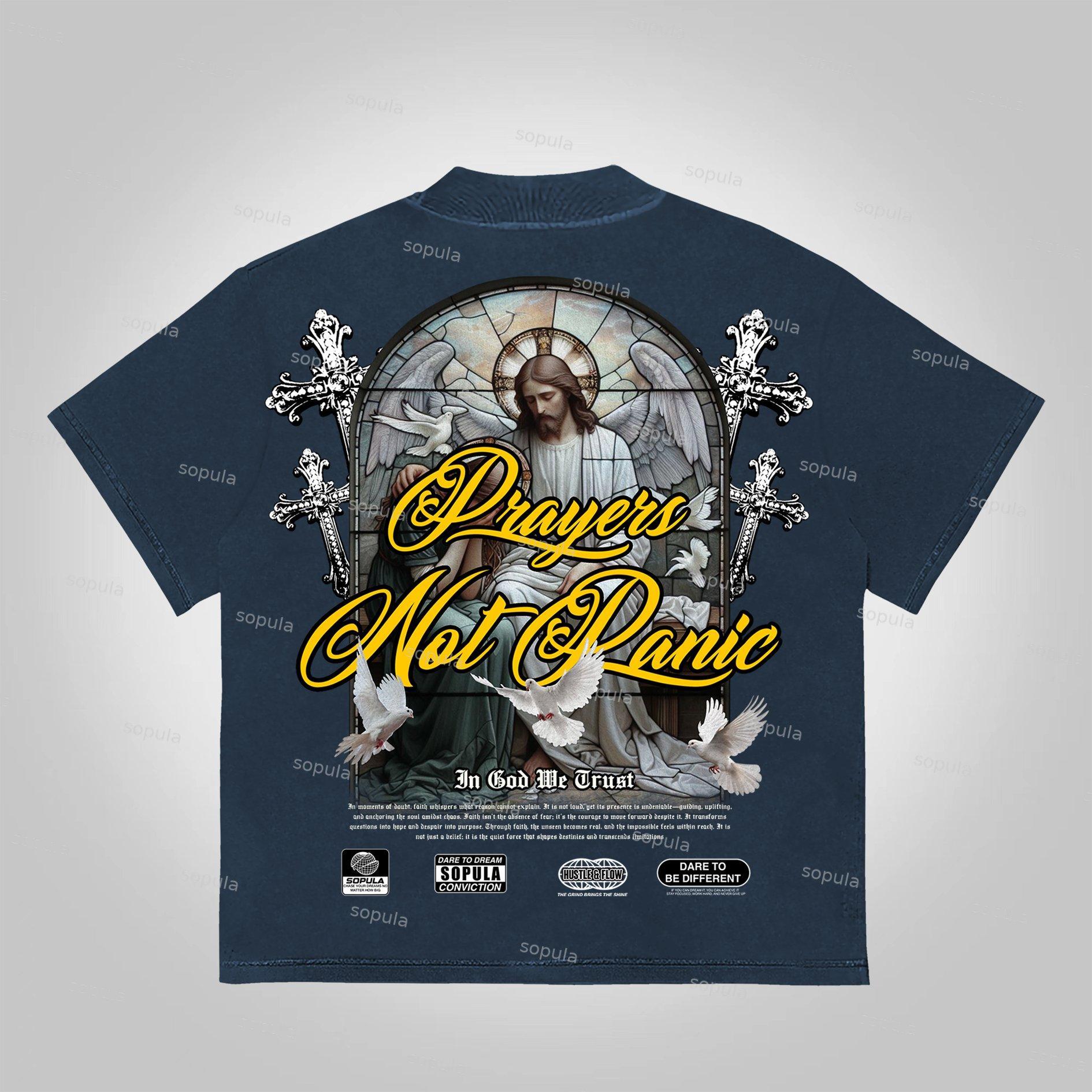 Sopula Prayers God Will Be By Your Side Printed Graphics Cotton T-Shirt Product Image