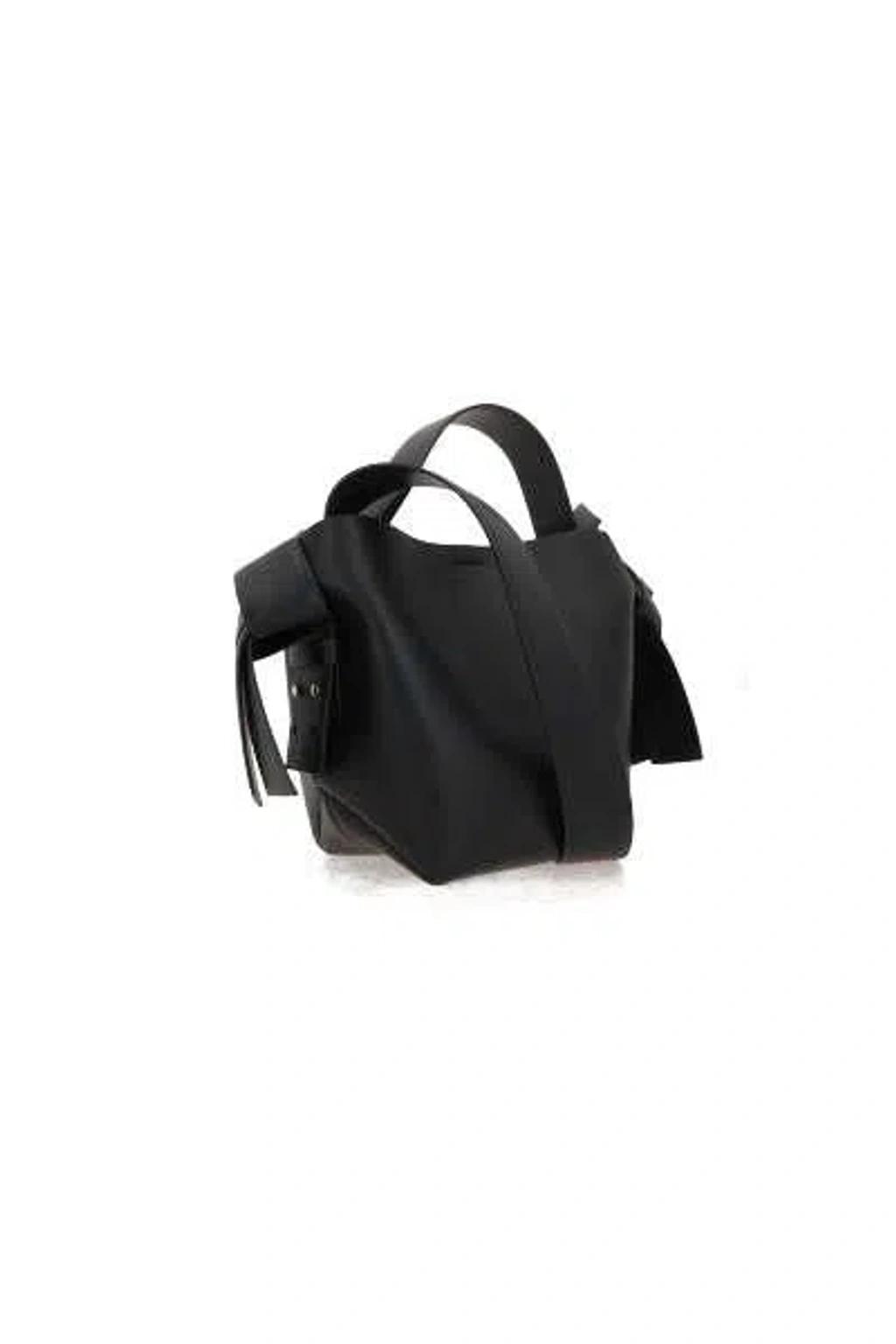 ACNE STUDIOS Mini Musubi Leather Top Handle Bag In Black Product Image