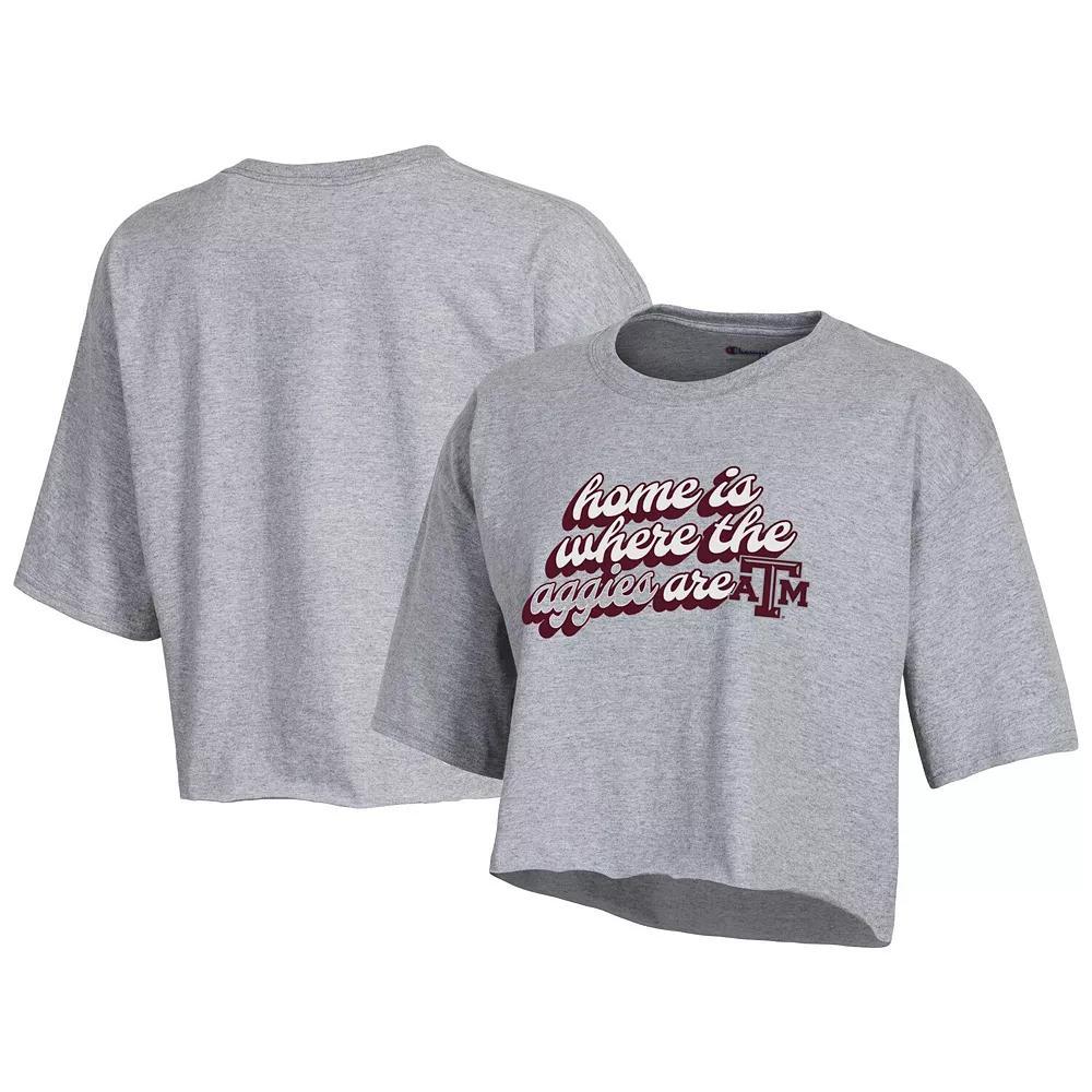 Women's Champion Gray Texas A&M Aggies Boyfriend Cropped T-Shirt,  Product Image
