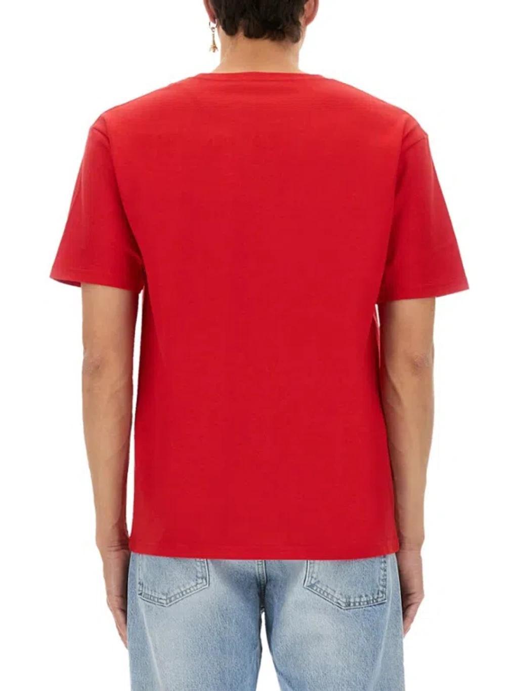 VALENTINO Graphic Print House Cat Crew Neck T-shirt In Red Product Image