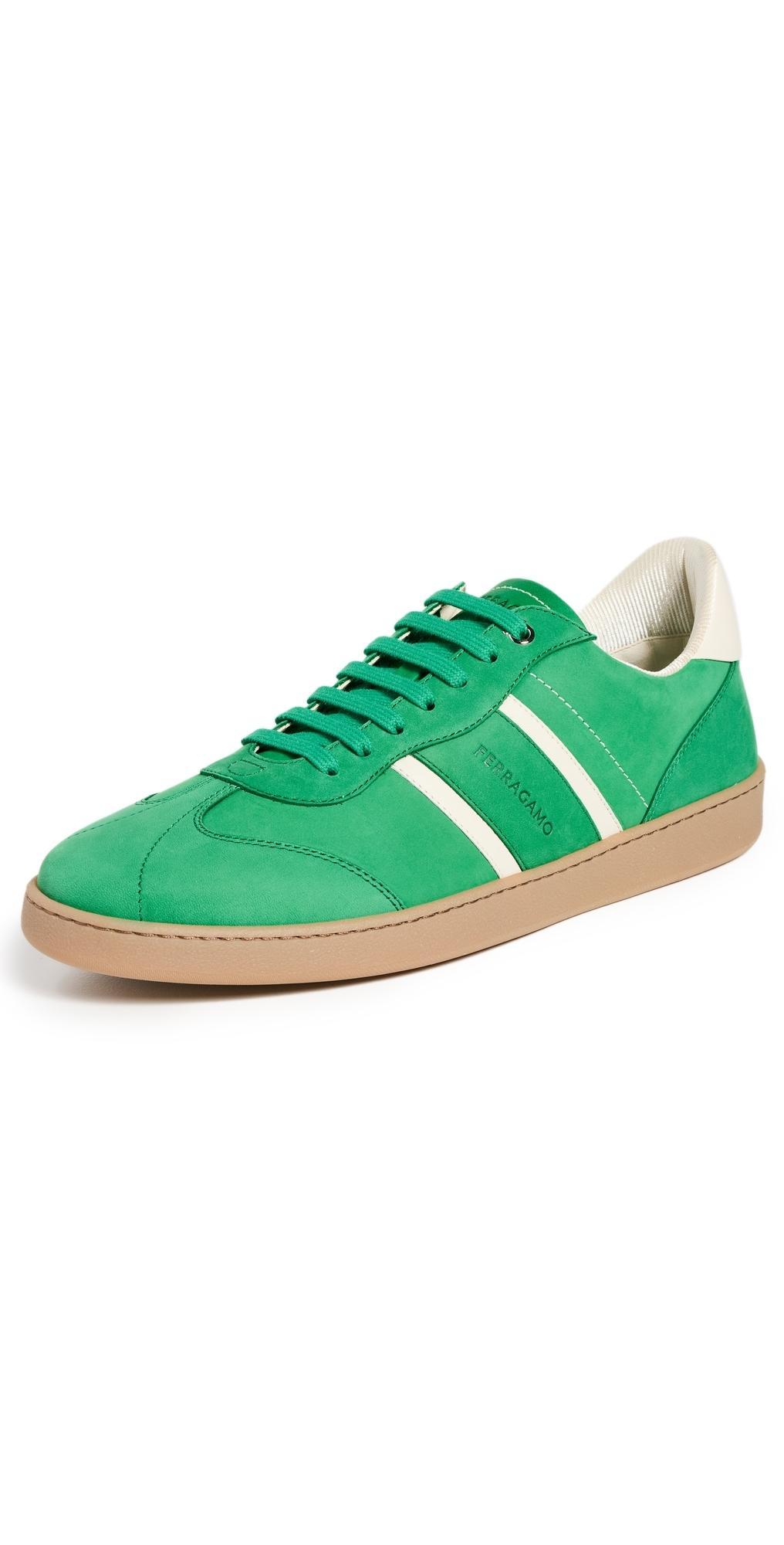 FERRAGAMO Achille 1 Sneakers Green/mascarpone Product Image