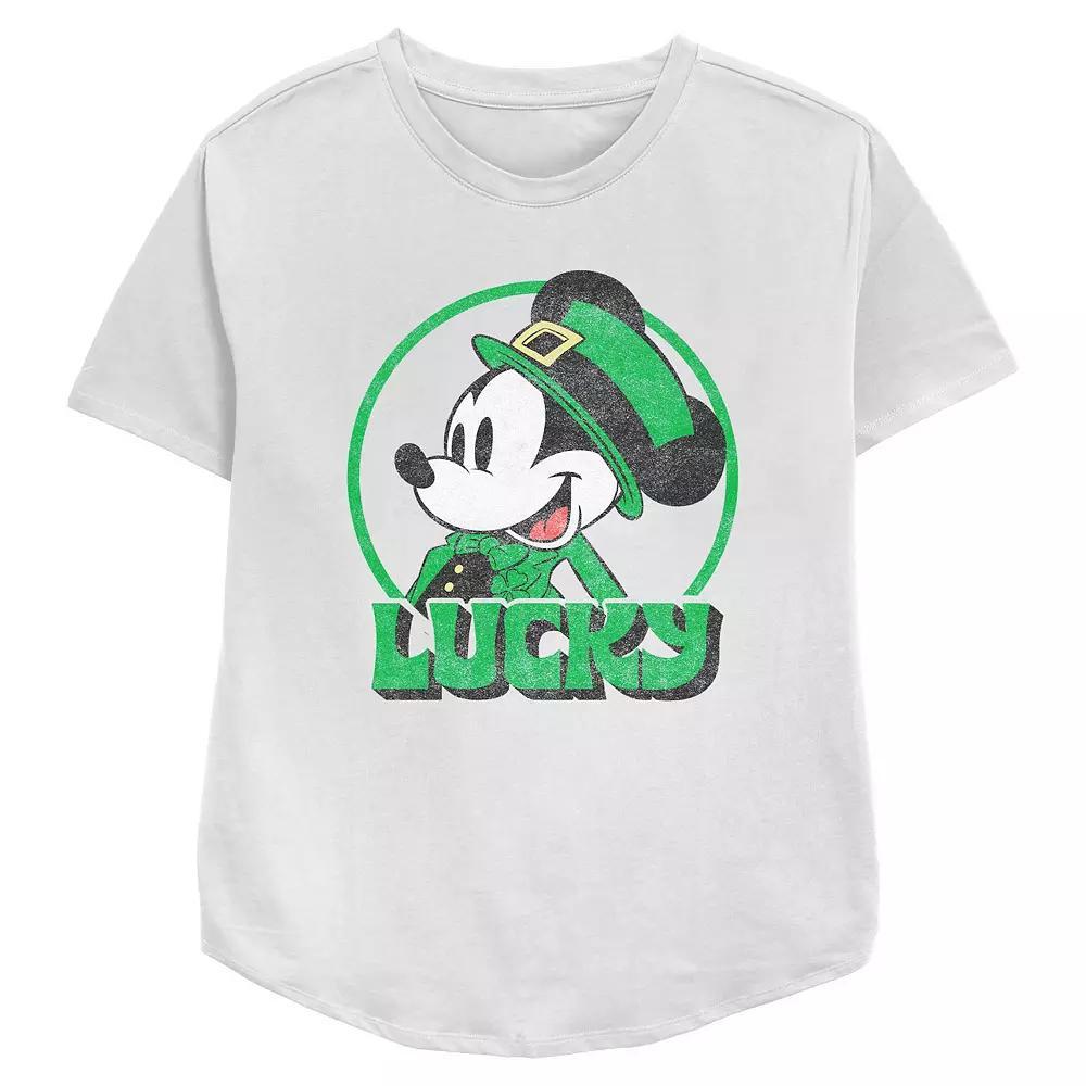 Disney's Mickey Mouse Lucky Mouse Women's Relaxed Fit Graphic Tee,  Product Image