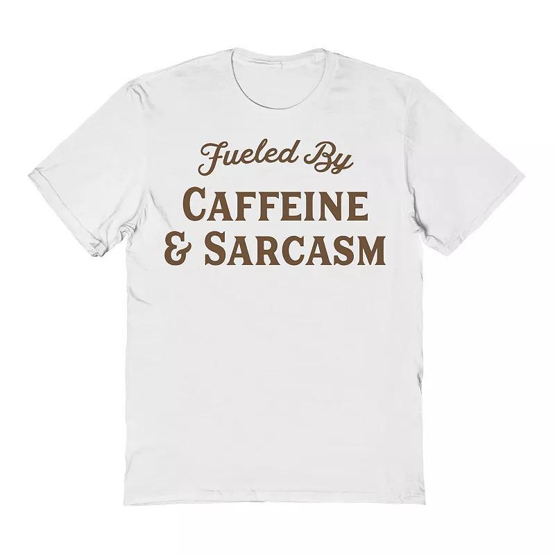 Men's COLAB89 by Threadless Fueled By Caffeine and Sarcasm Graphic Tee, Size: Medium, White Product Image