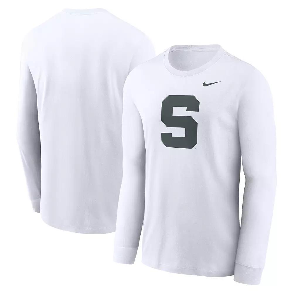 Men's Nike White Michigan State Spartans Alternate Logo Long Sleeve T-Shirt,  Product Image