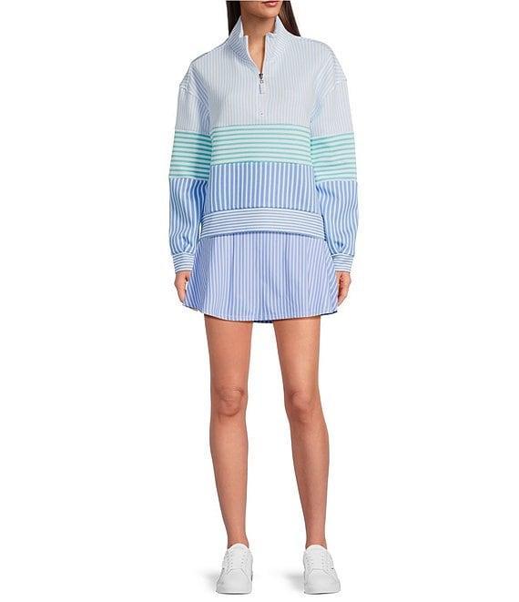 Addison Bay Seamed Stripe Print Flounce Coordinating Skort Product Image