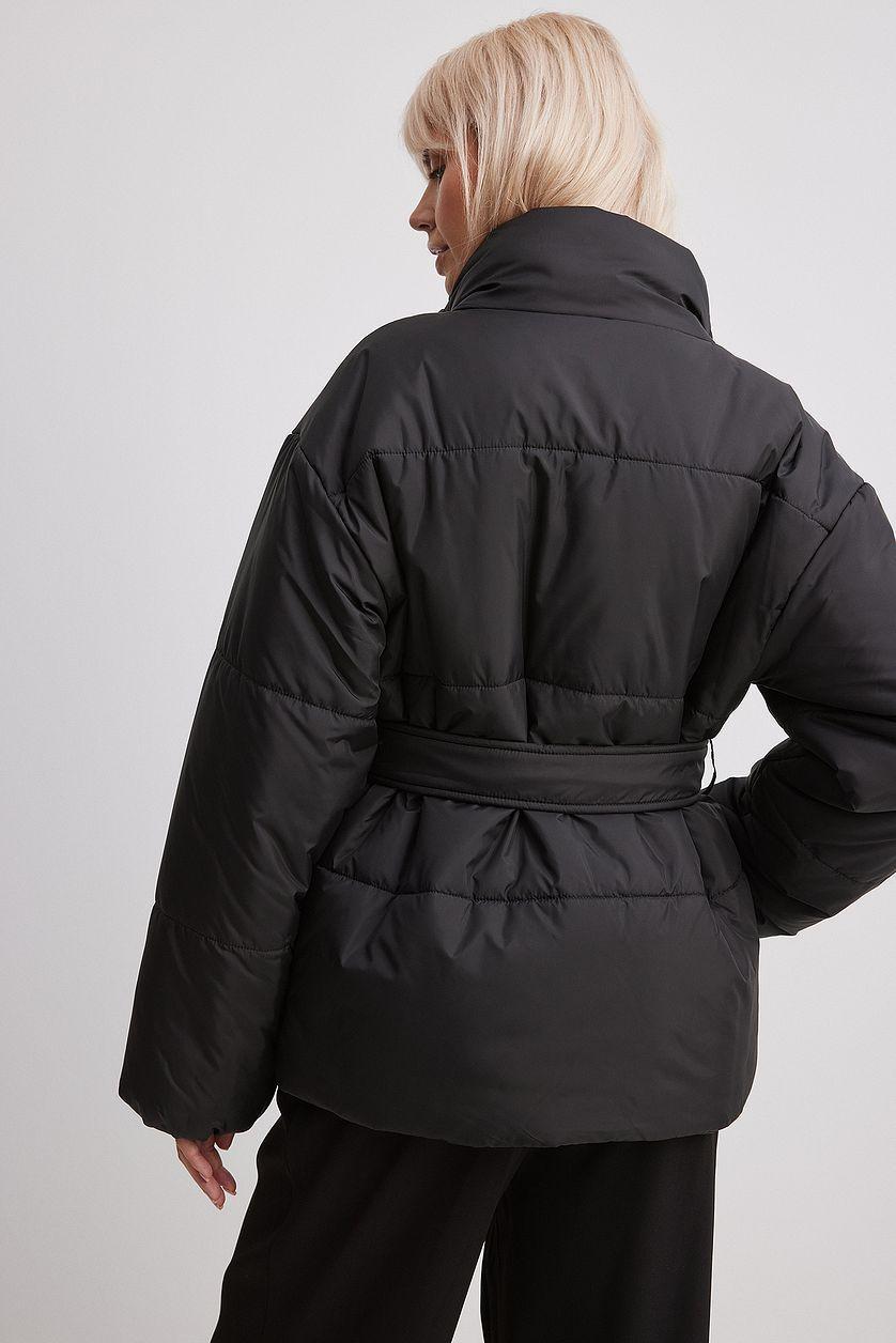 Short Padded Belted Jacket Product Image