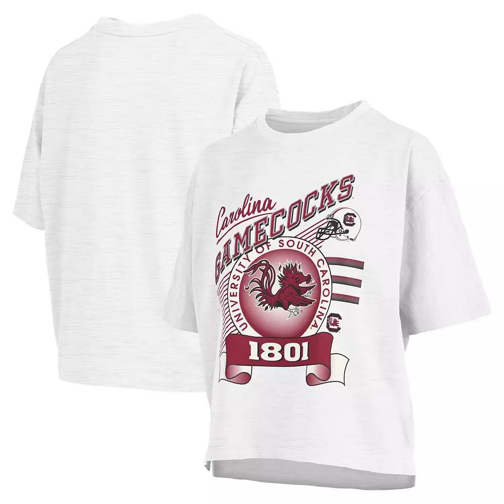 Women's Pressbox White South Carolina Gamecocks Rock & Roll Slub��T-Shirt, Size: Large Product Image