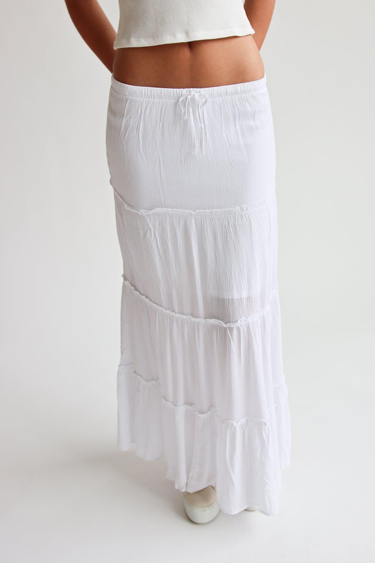 Ruffle Trim Tiered Maxi Skirt Product Image