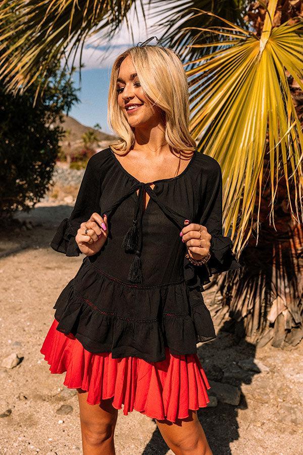 Moonlit Cabana Shift Top In Black Product Image