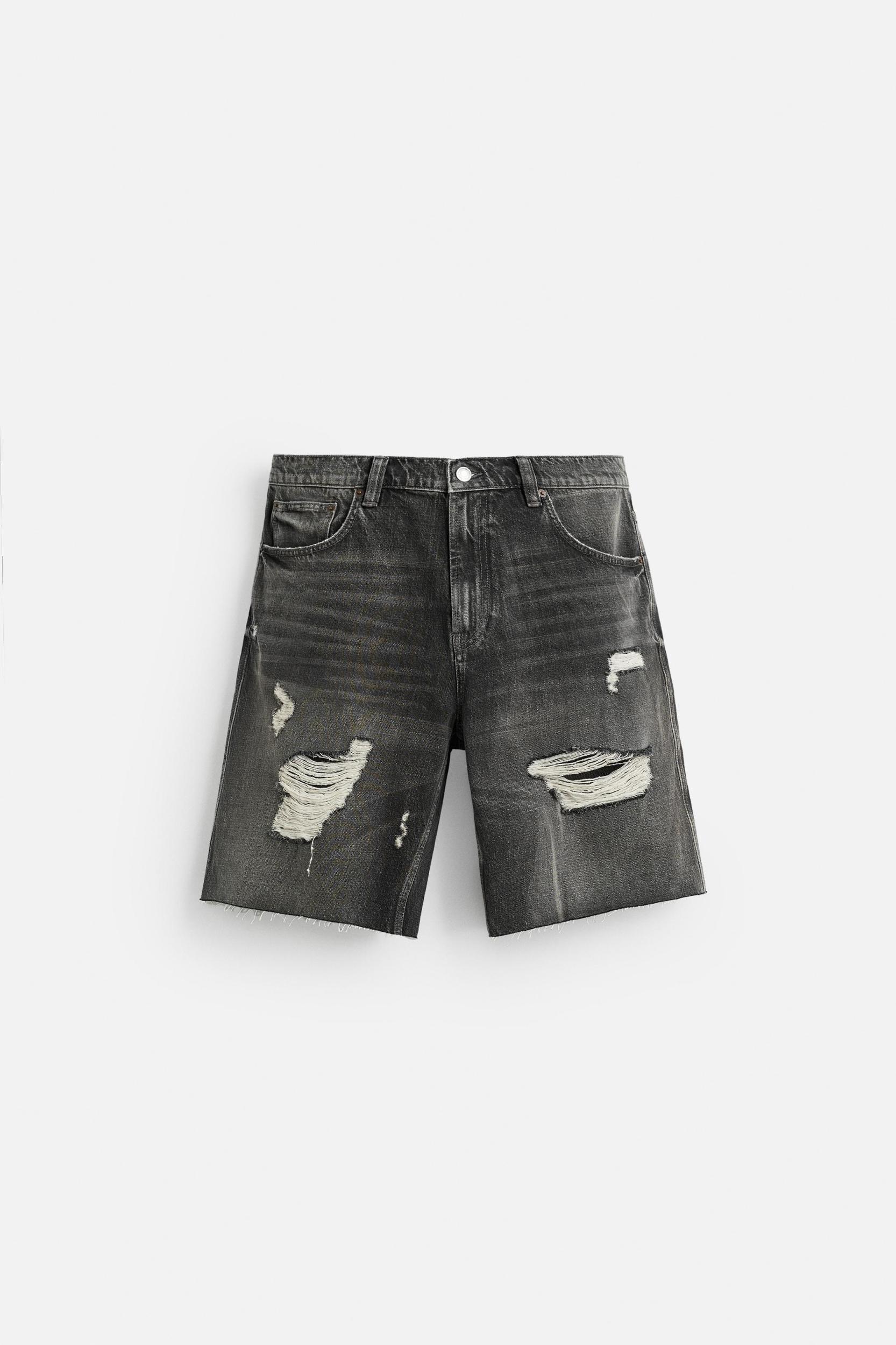 RIPPED DENIM SHORTS Product Image