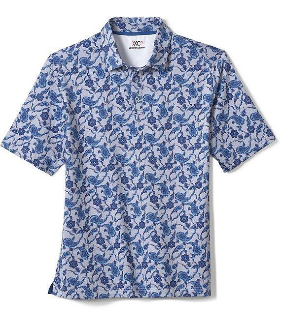 Johnston & Murphy XC4 Paisley Print Performance Short-Sleeve Polo Shirt Product Image
