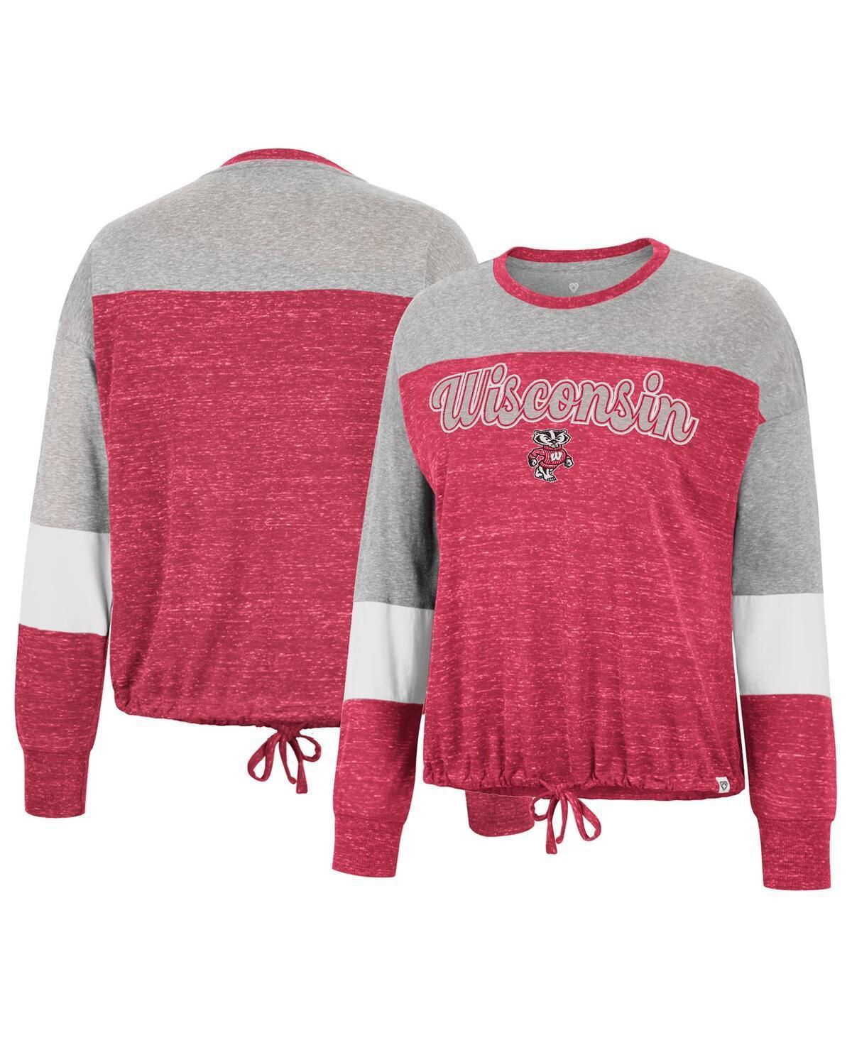 Womens Colosseum Wisconsin Badgers Joanna Tie Front Long Sleeve T-Shirt Product Image