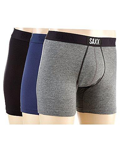 SAXX UNDERWEAR Vibe Boxer Brief 3-Pack Grey/Blue) Men's Underwear Product Image