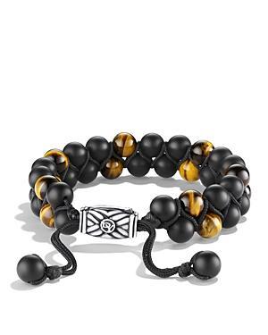 Mens Spiritual Beads Two Row Woven Bracelet, 8mm Product Image