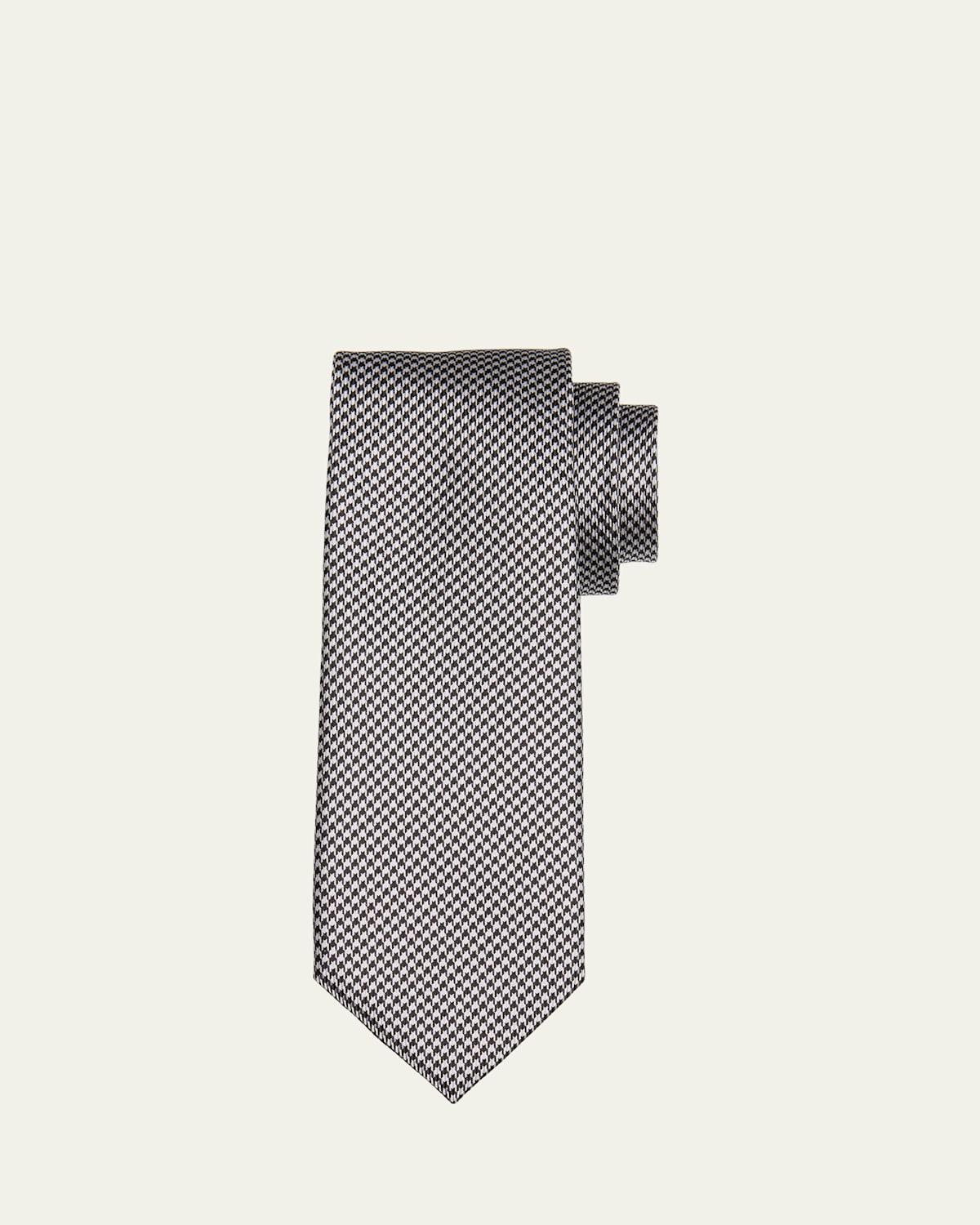 Mens Houndstooth Mulberry Silk Tie Product Image