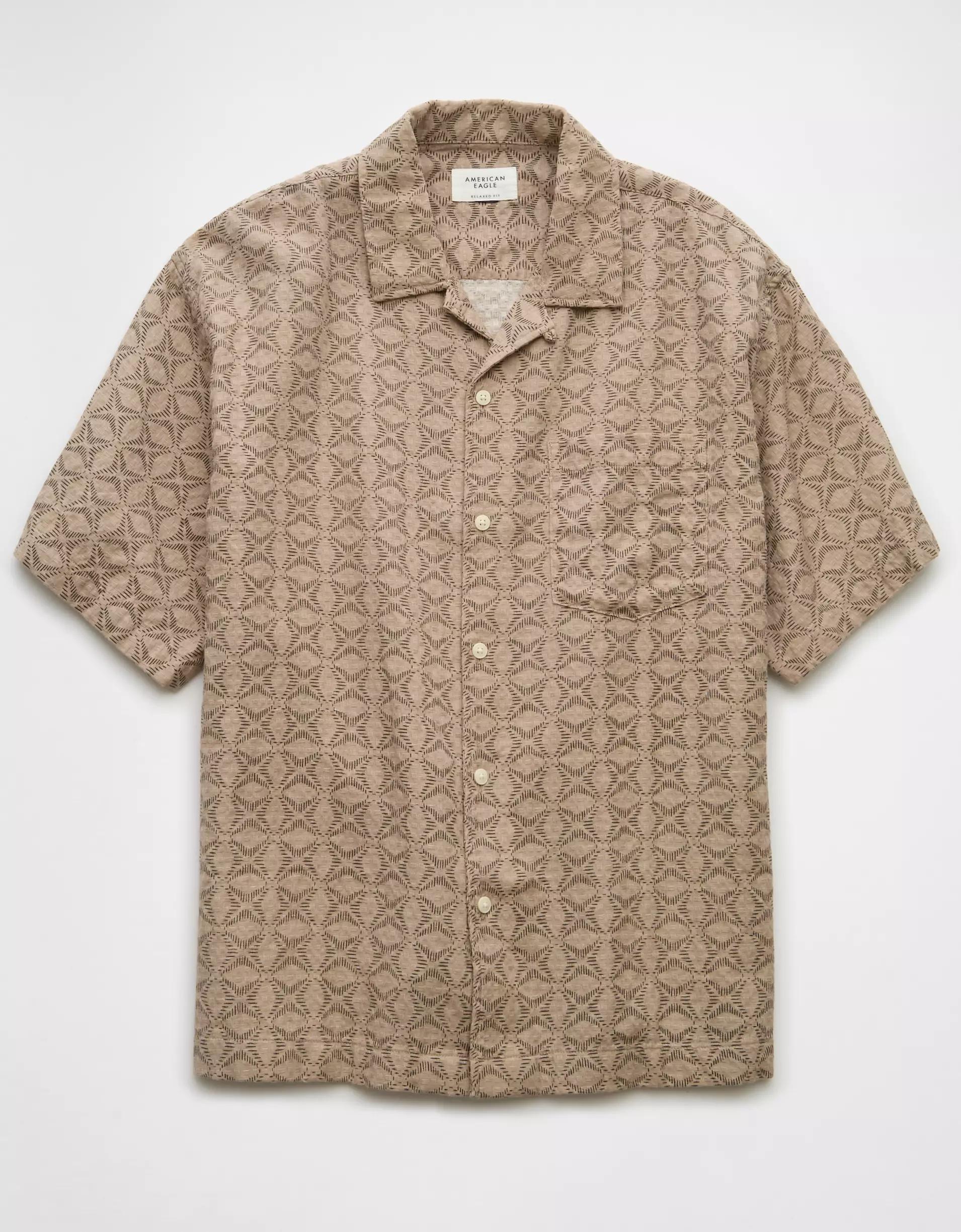 AE Poolside Printed Button-Up Shirt Product Image