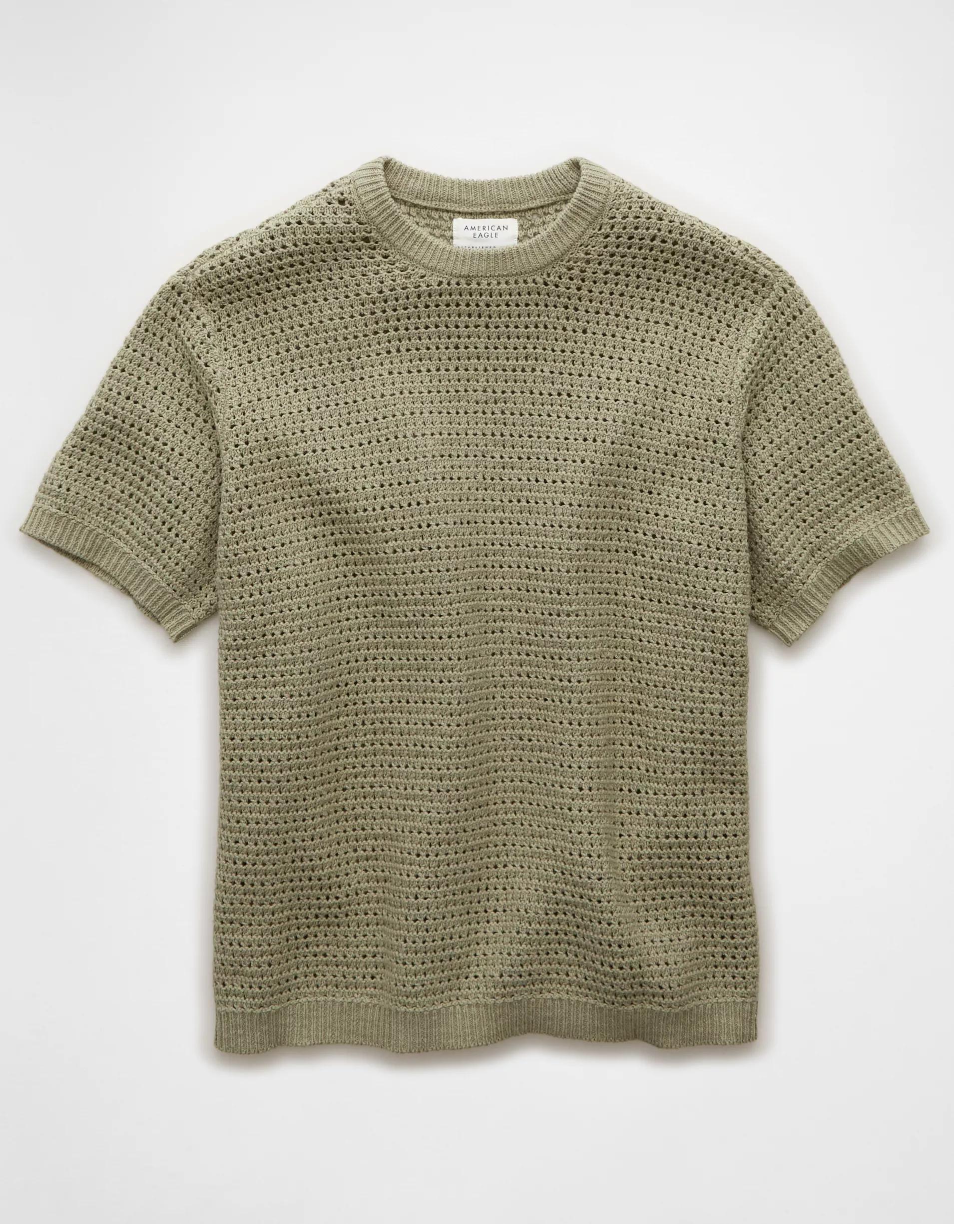 AE Open Knit Sweater T-Shirt Product Image