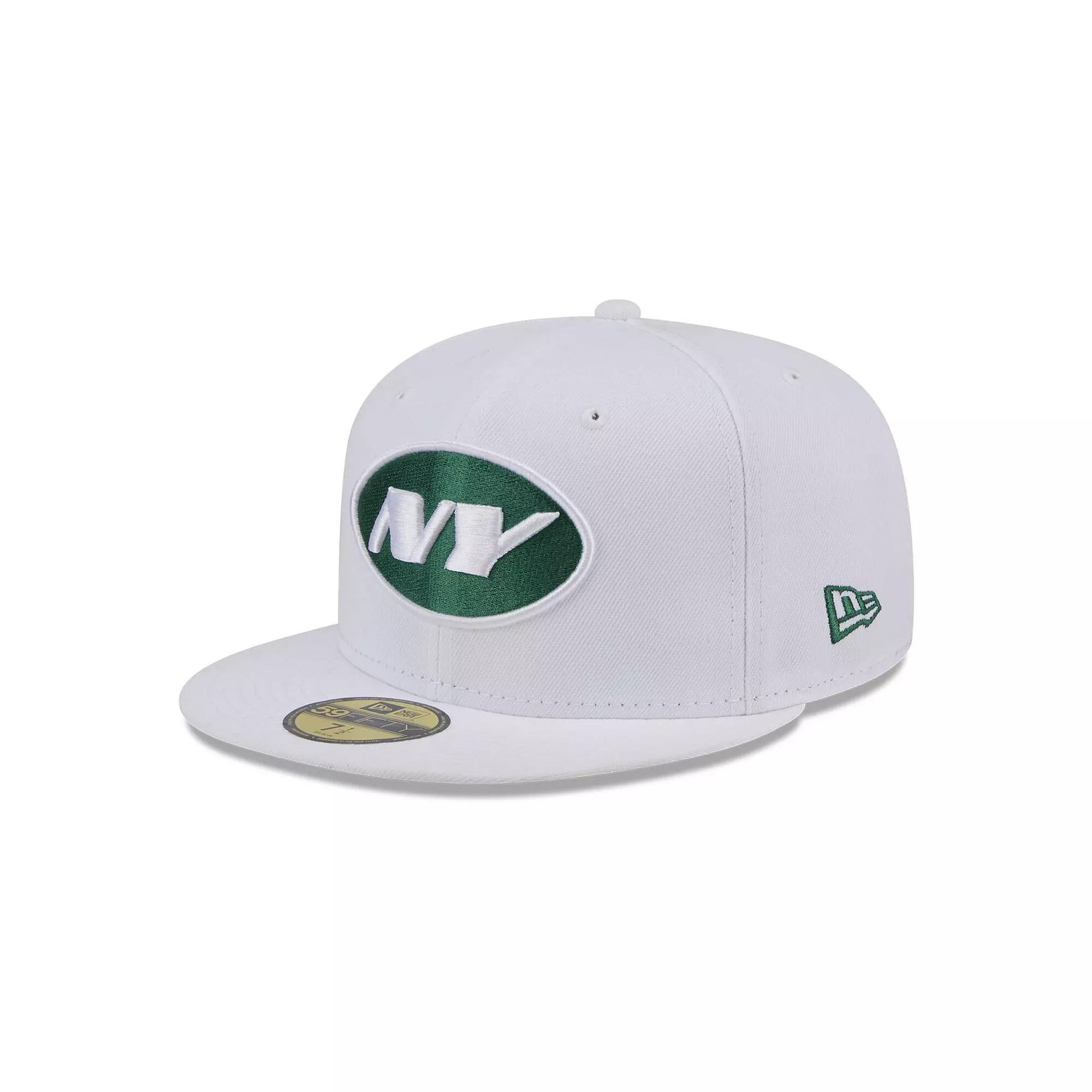 Men's New Era White New York Jets Omaha 59FIFTY Fitted Hat,  Product Image