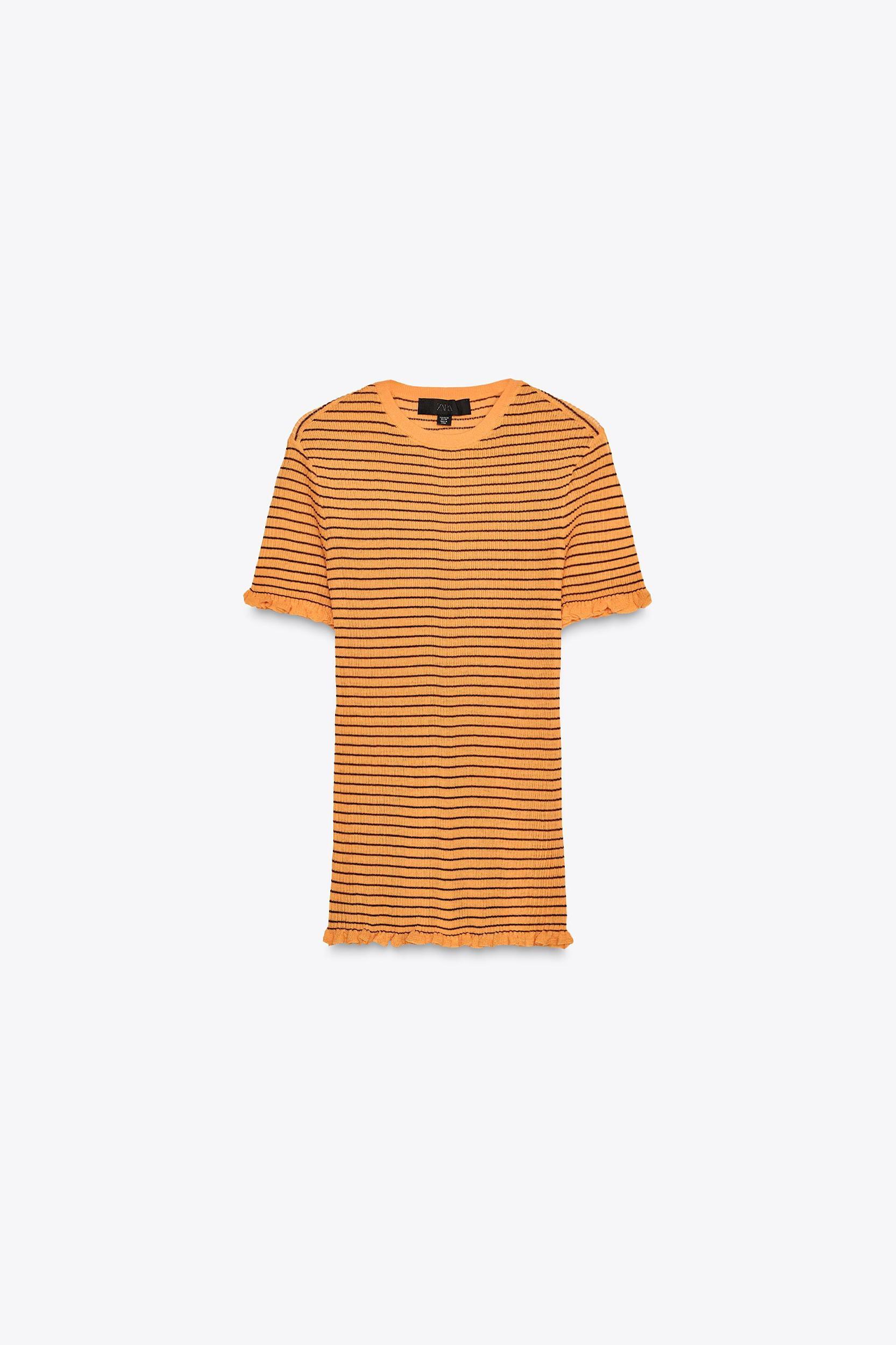 STRIPED RIB KNIT TOP Product Image