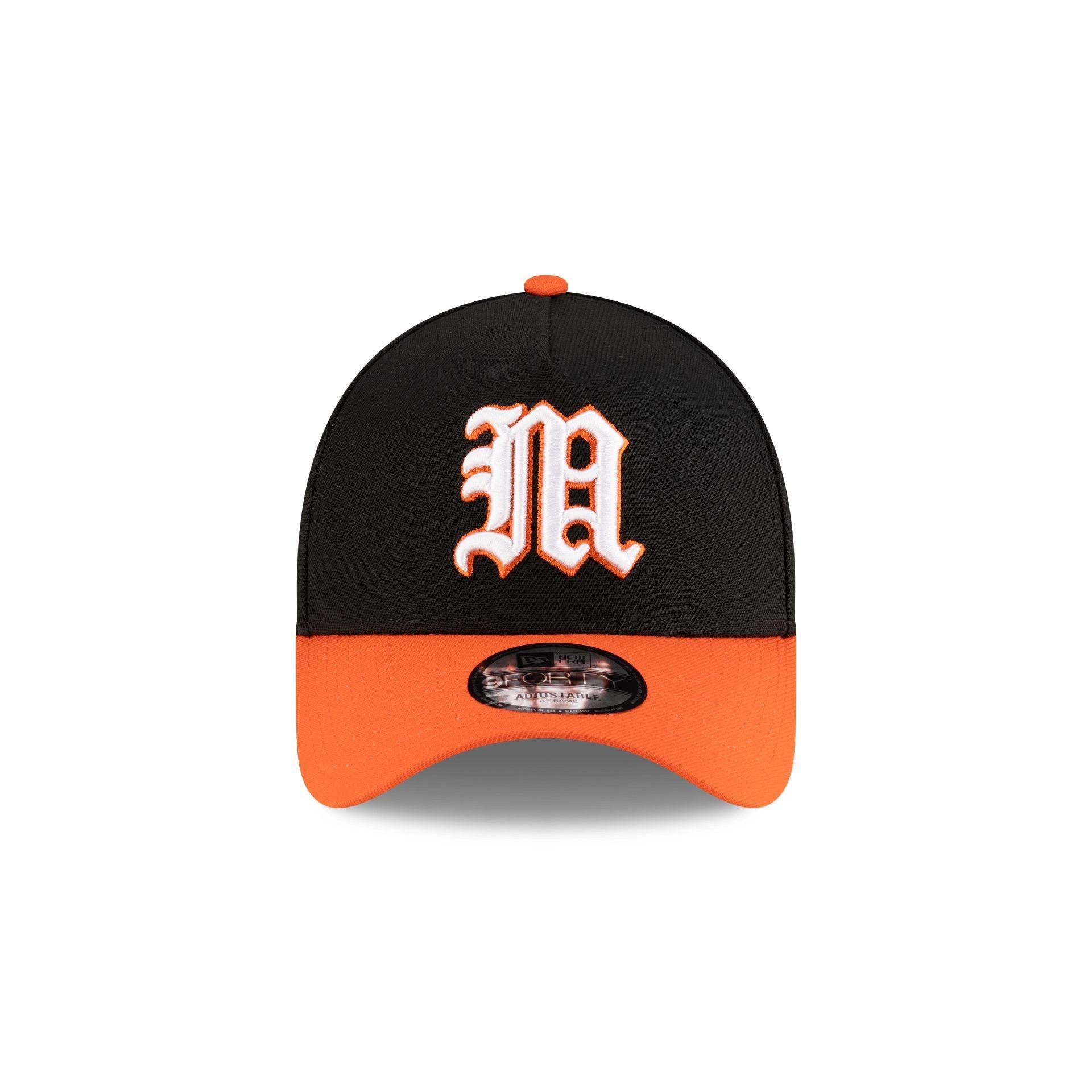 New Era x adidas Miami Hurricanes Black 9FORTY A-Frame Snapback Hat Male Product Image