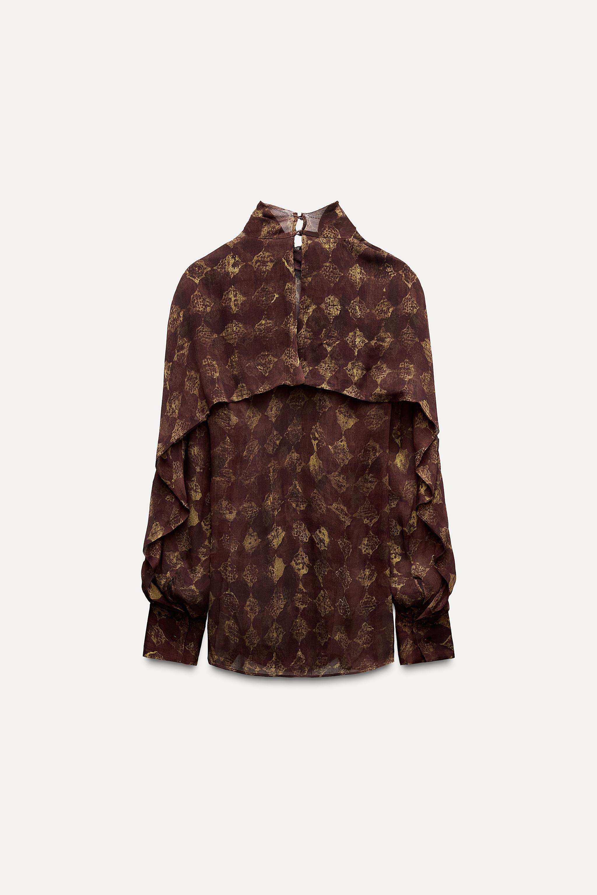 PRINTED RUFFLE SHIRT ZW COLLECTION Product Image