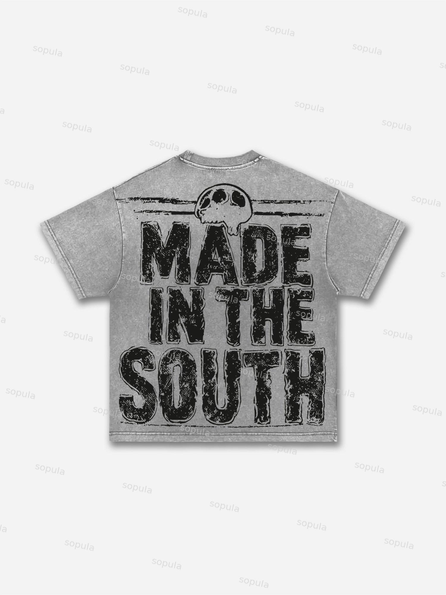 Made In The South Graphic Acid Wash T-shirt Product Image