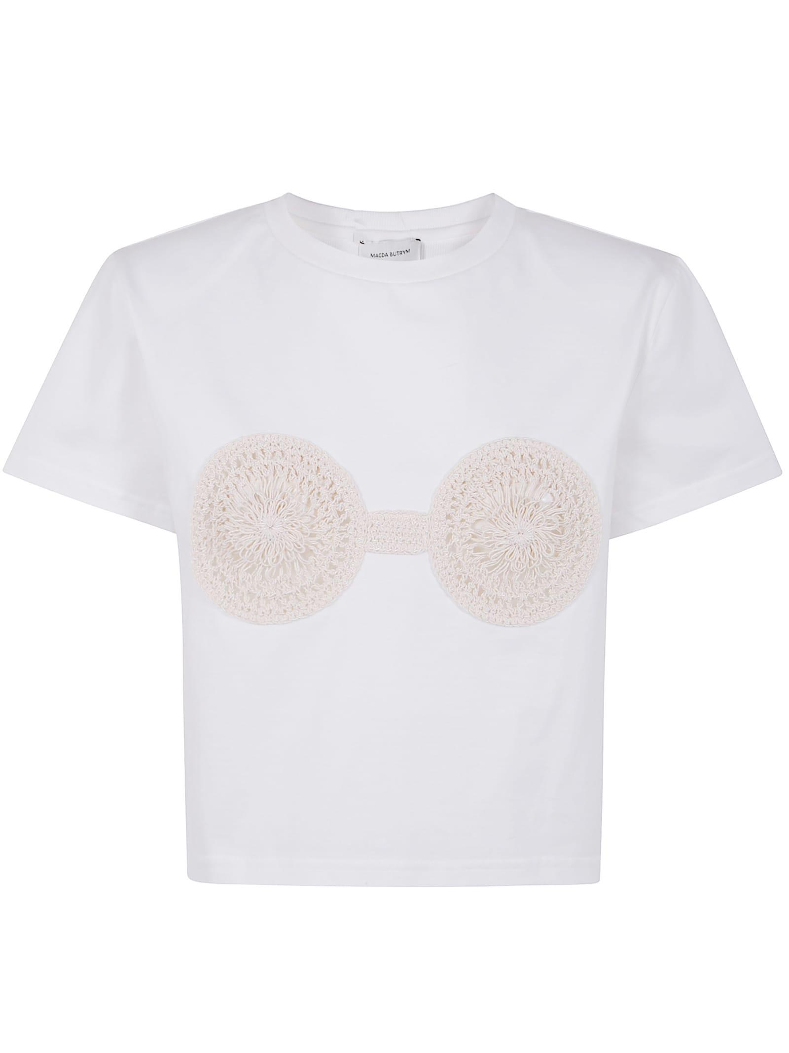 MAGDA BUTRYM Embroidered Cotton T-shirt In White Product Image