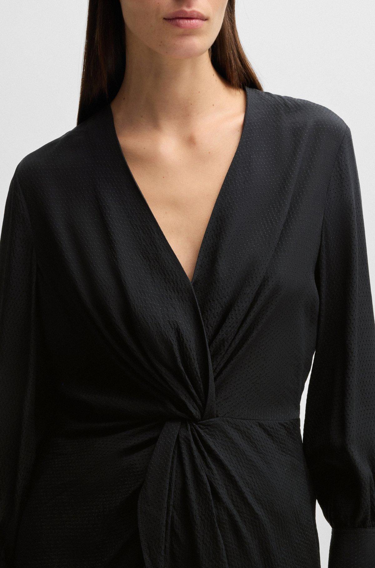 Regular-fit blouse in silk with twist front Product Image