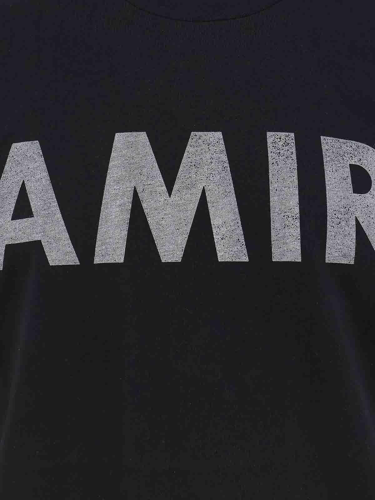 AMIRI Black Cotton T-shirt With Bold Logo Statement Product Image