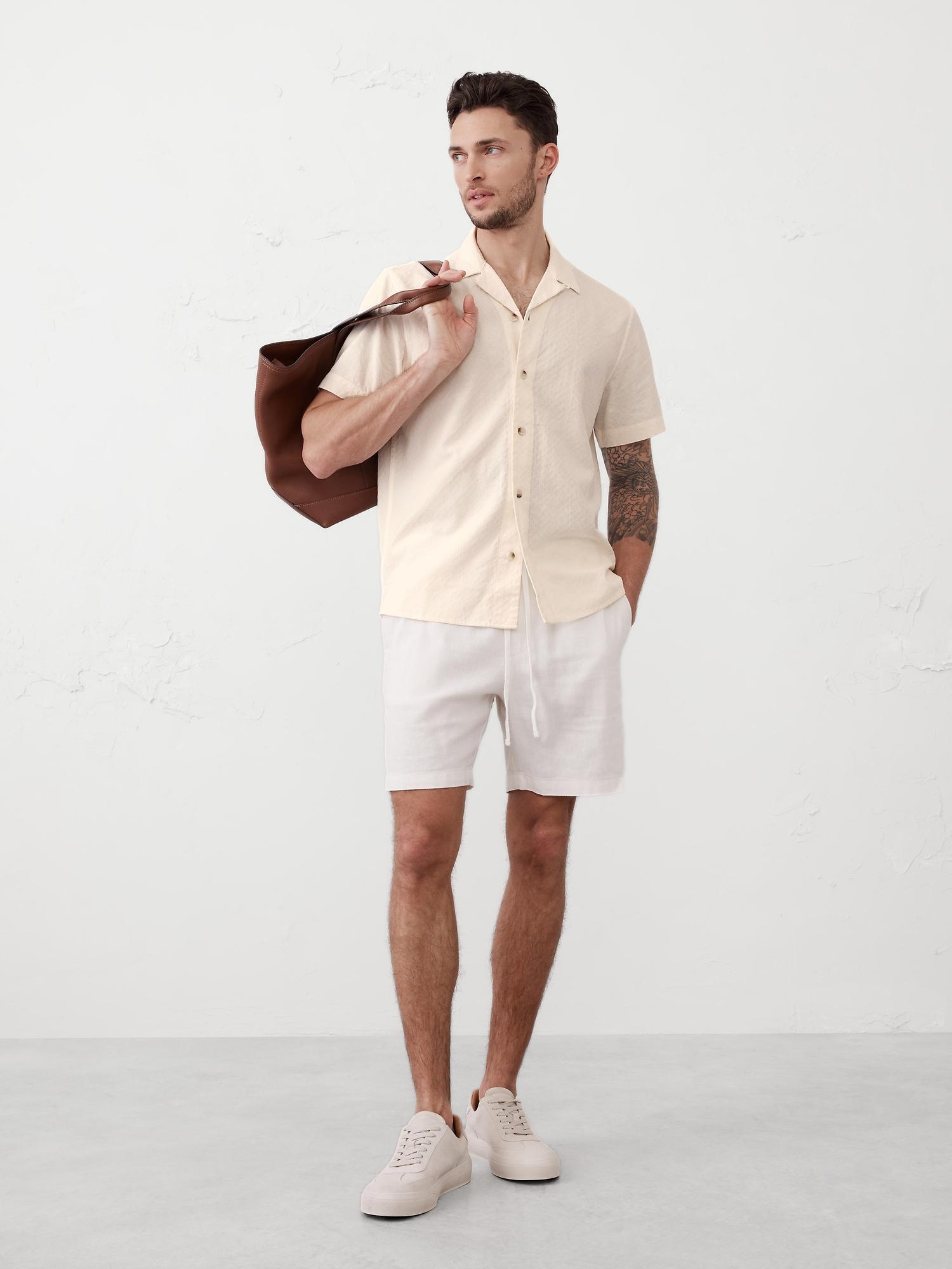 Standard Fit Textured Resort Shirt Product Image