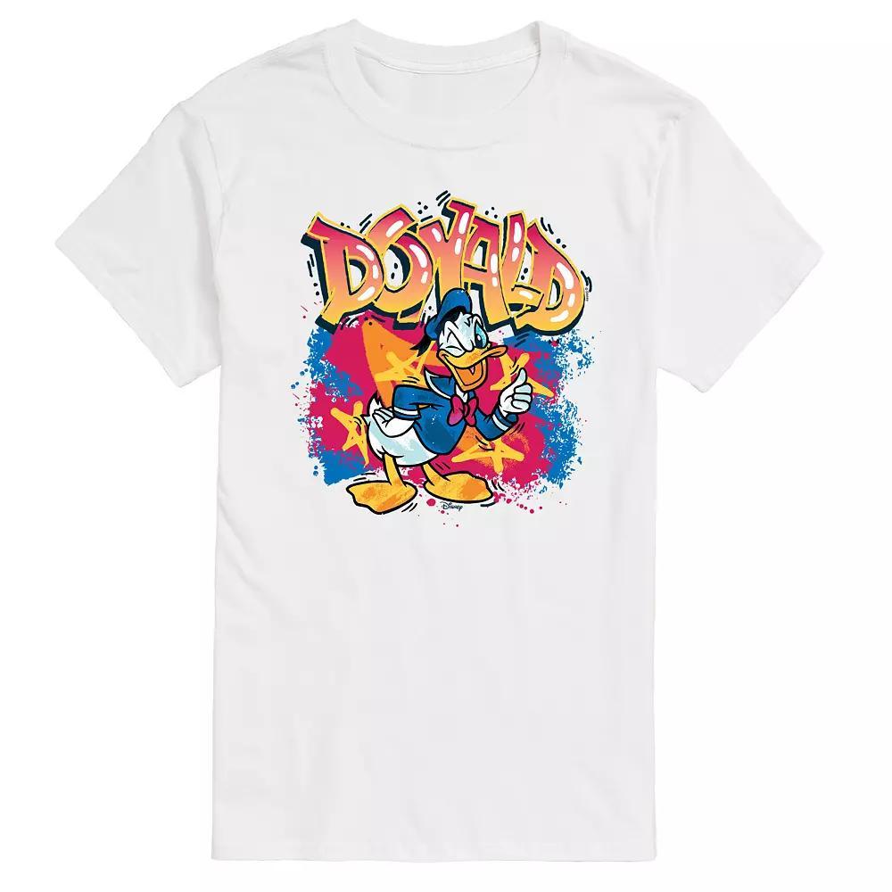 Disney's Donald Duck Big & Tall Graffiti Graphic Tee, Men's, Size: 4XB, White Product Image