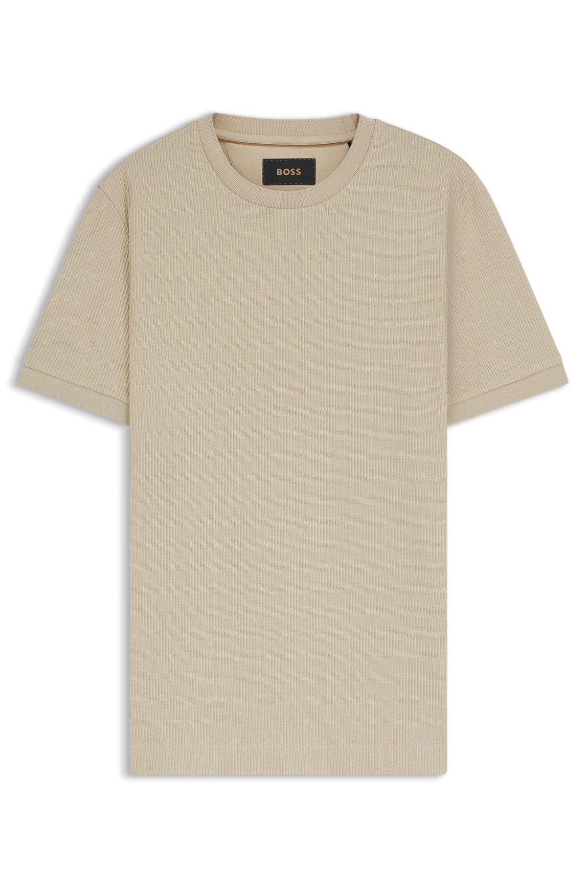 Regular-fit T-shirt in structured cotton Product Image