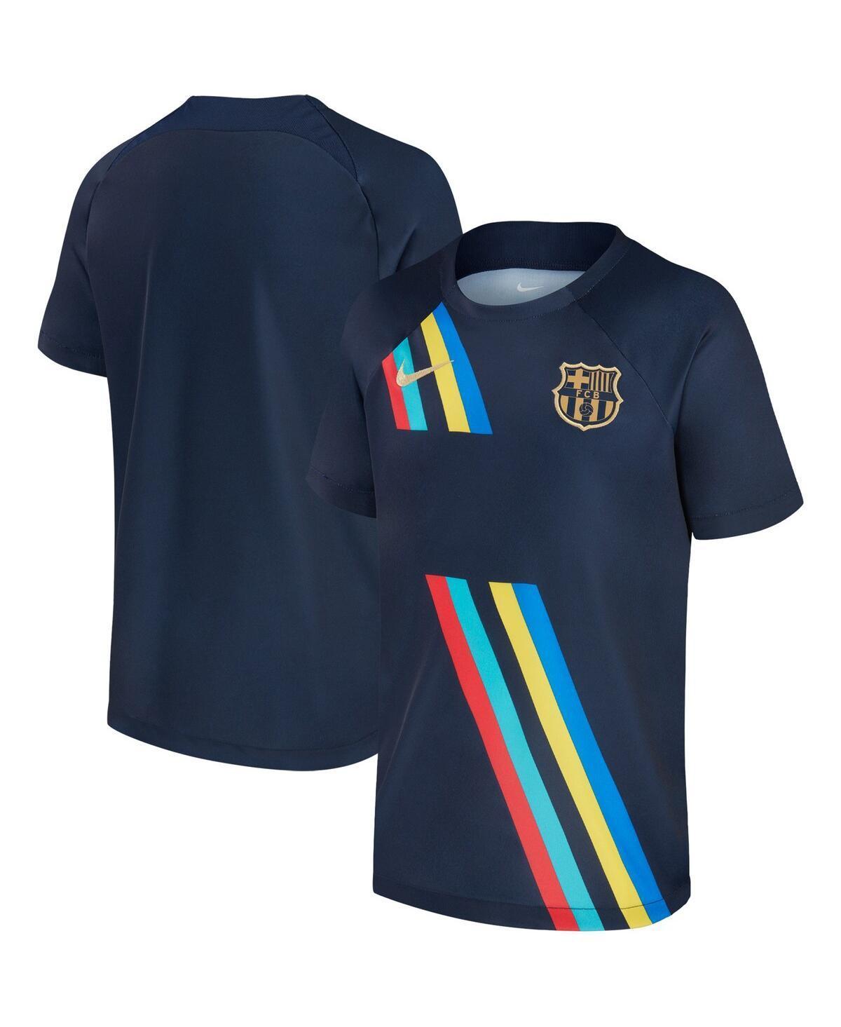 Mens Nike Navy Barcelona 2022/23 Away Pre-Match Top Bar Blue Product Image