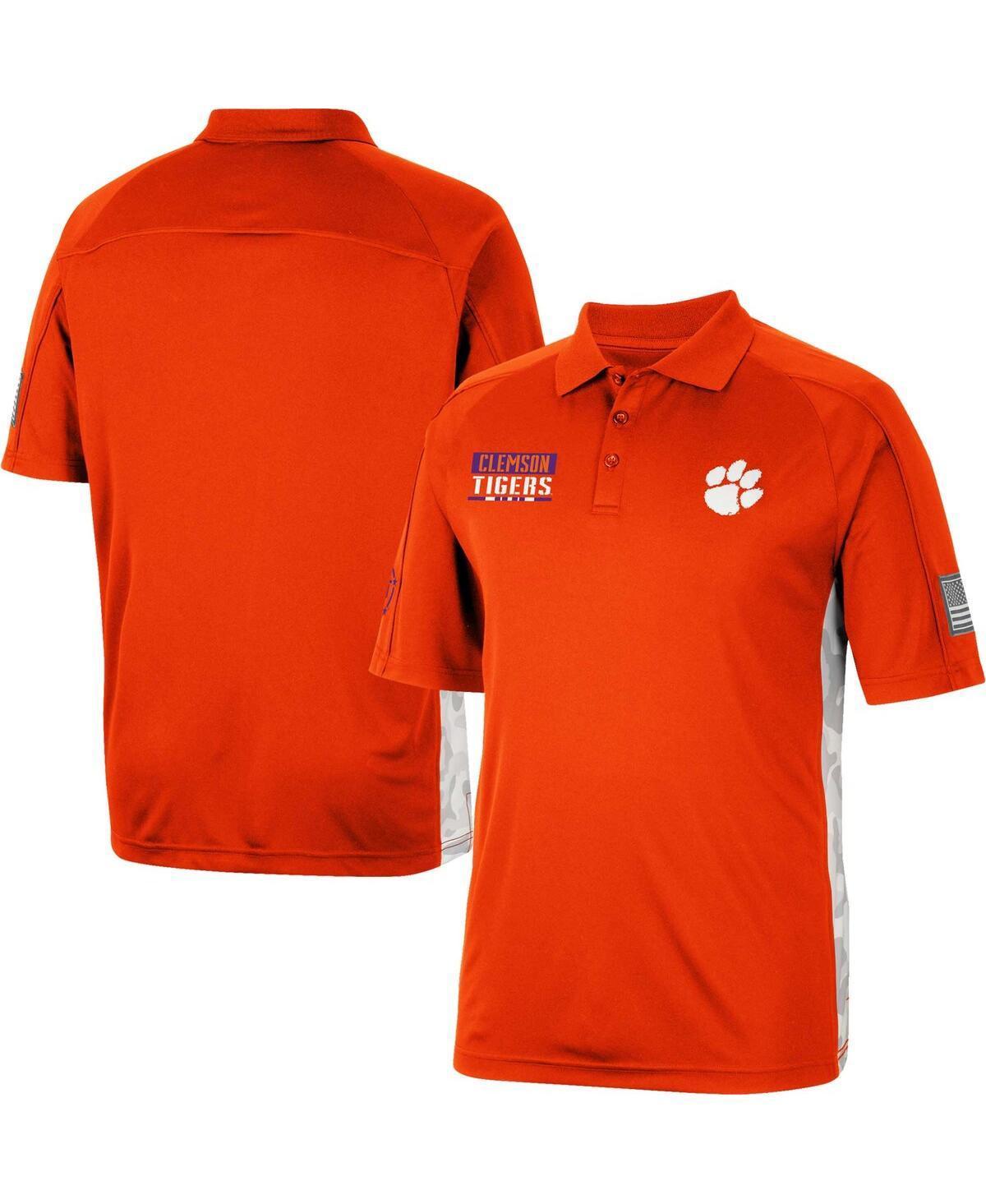 Mens Colosseum Clemson Tigers OHT Military Appreciation Snow Camo Polo Product Image