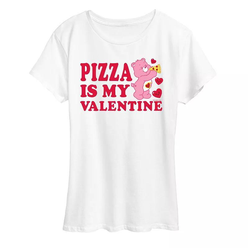 Women's Care Bears Pizza Is My Valentine Graphic Tee, Size: XL, White Product Image