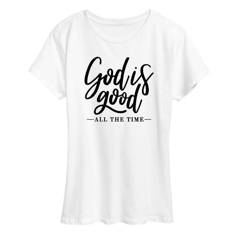 Women's God Is Good All The Time Graphic Tee, Girl's, Size: XL, White Product Image