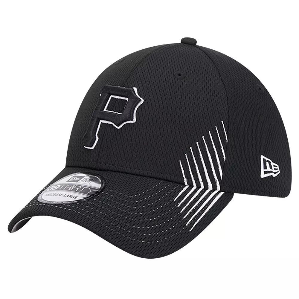 Men's New Era Black Pittsburgh Pirates Active Dash Mark 39THIRTY Flex Hat,  Product Image