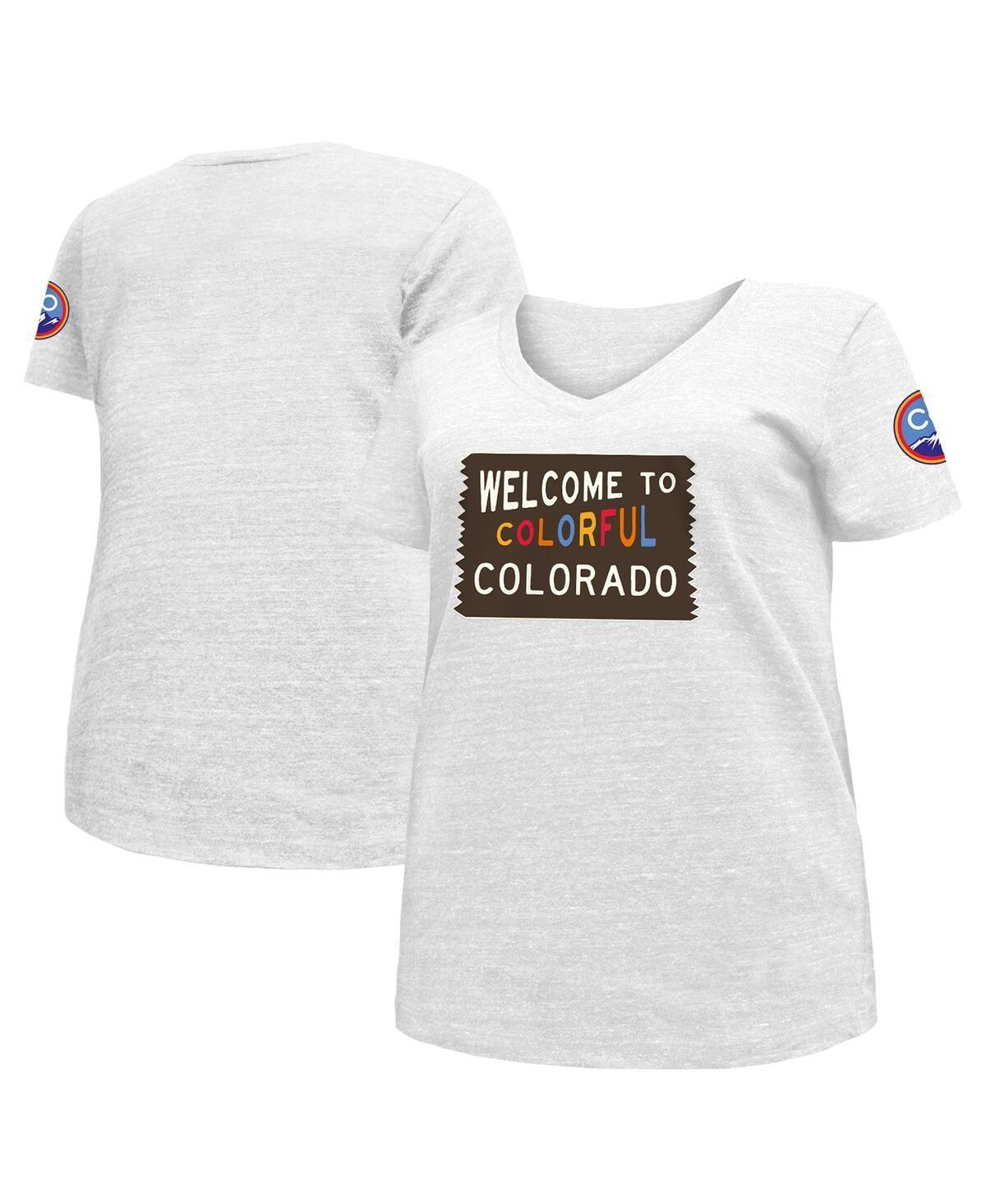 Women's New Era Gray Colorado Rockies City Connect Plus Size V-Neck T-Shirt, Size: 3XL, Grey Product Image