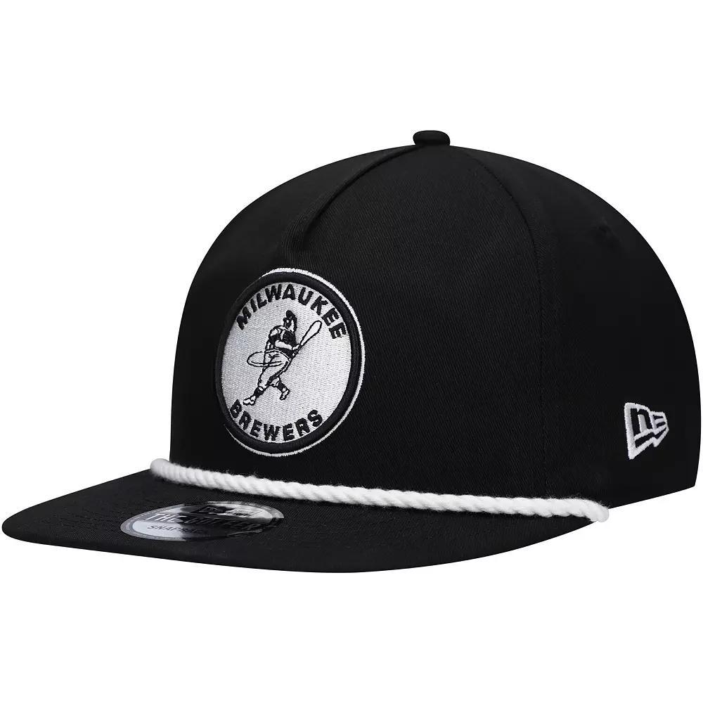 Men's New Era Black Milwaukee Brewers Golfer Snapback Hat Product Image