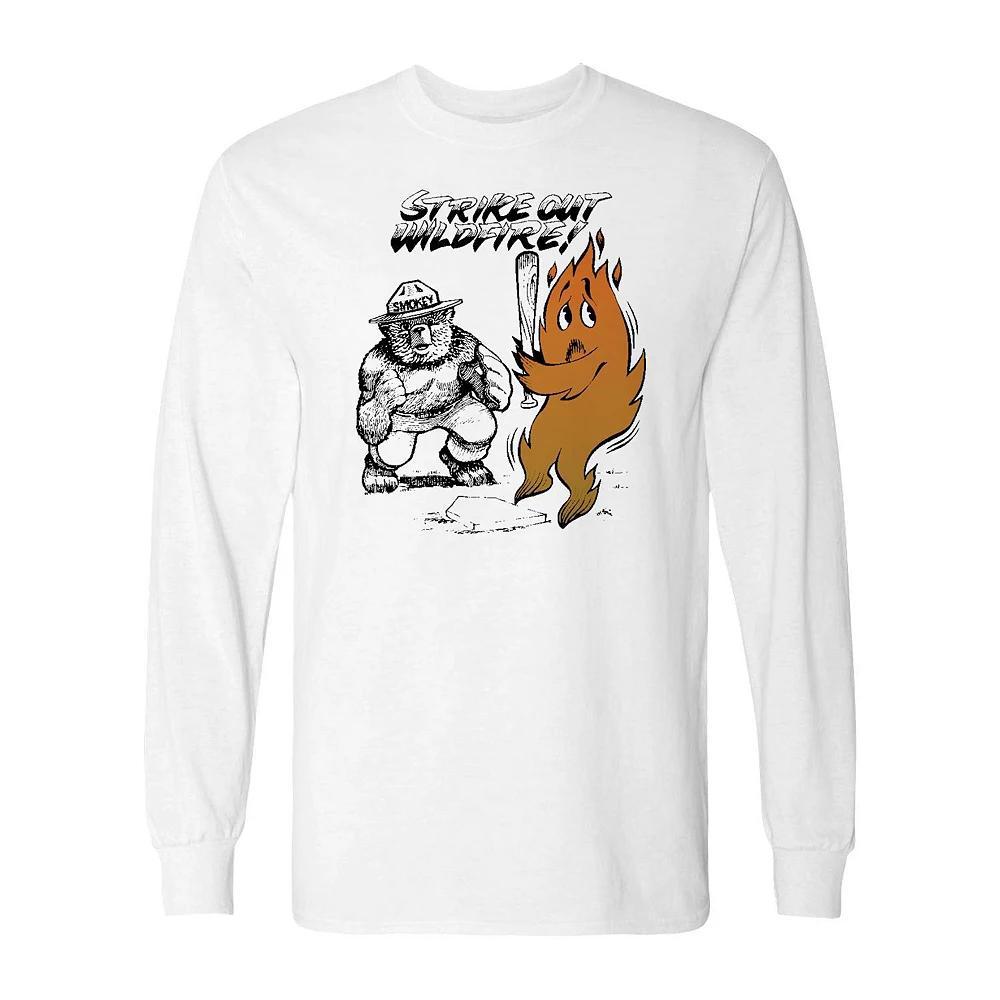Men's Smokey Bear Keep It Green Graphic Fleece, Size: Large, White Product Image