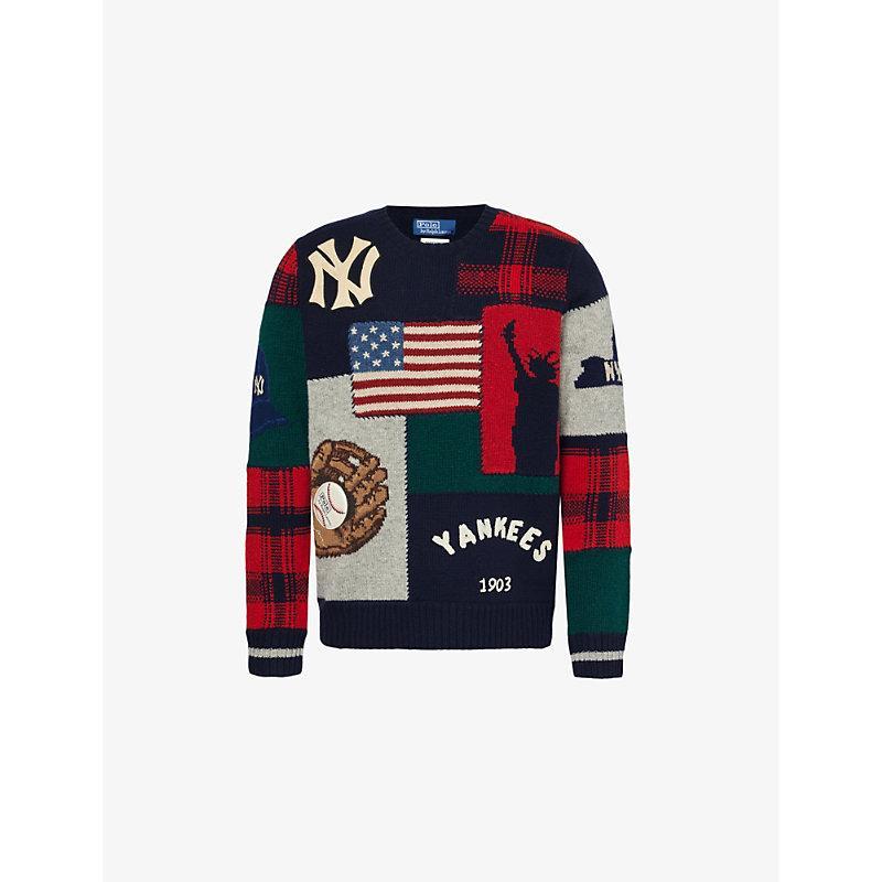 POLO RALPH LAUREN Yankees Crewneck Sweater In Navy Combo Product Image