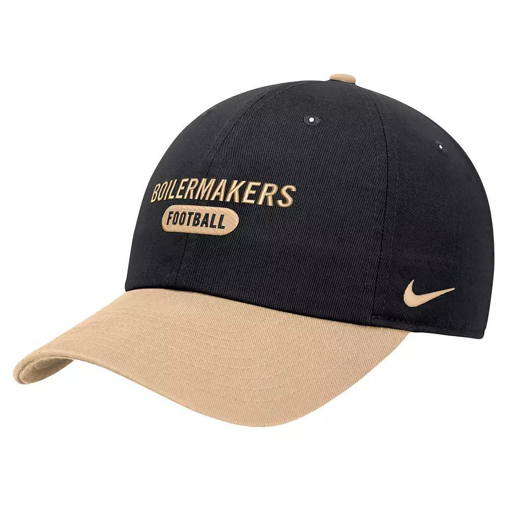 Men's Nike Black Purdue Boilermakers Colorblock Club Adjustable Hat Product Image