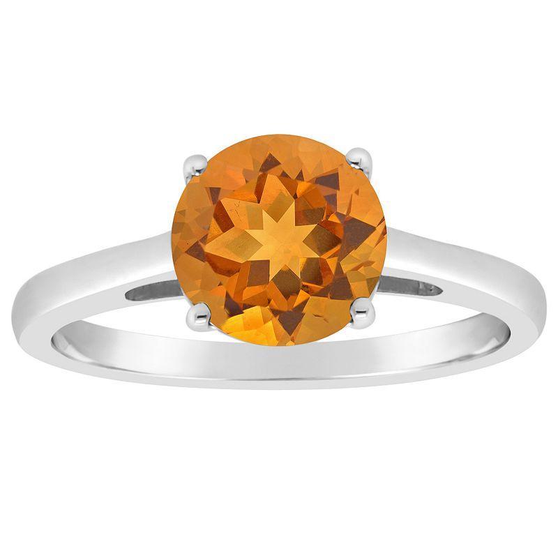 Alyson Layne 14k Gold Round Citrine Solitaire Ring, Women's, Size: 7, 14k White Gold Product Image